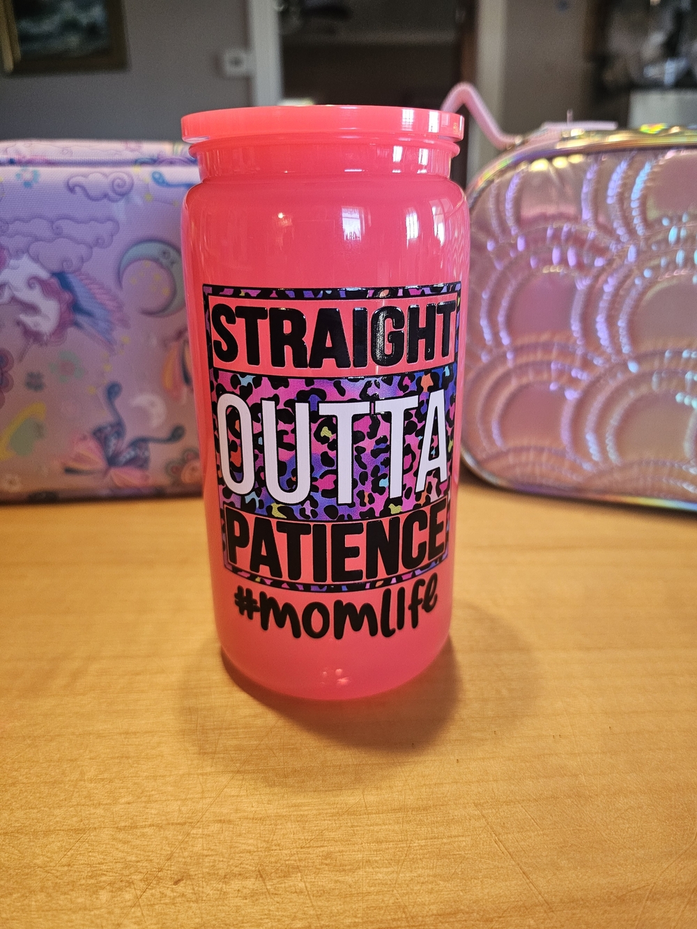 #MomLife Hot Pink 16oz Drink Tumbler